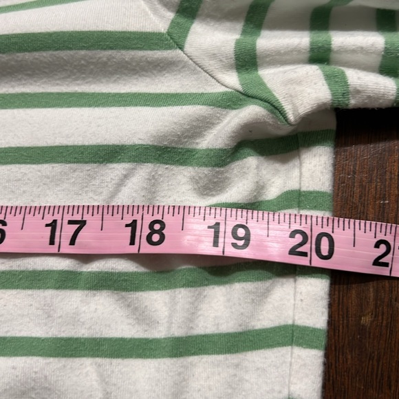 Brooks Brothers Green White Striped Tee Women’s XL Long Sleeve Cotton Blend - Picture 7 of 9